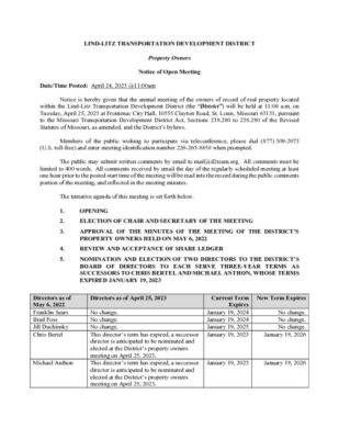 thumbnail of Notice of April 25 2023 propery owner meeting