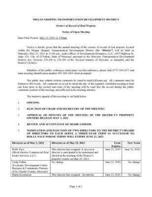 thumbnail of Notice of May 25 2023 Property Owner Meeting