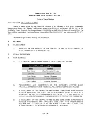 thumbnail of Notice for CID Board Meeting July 18 2023 – CRD